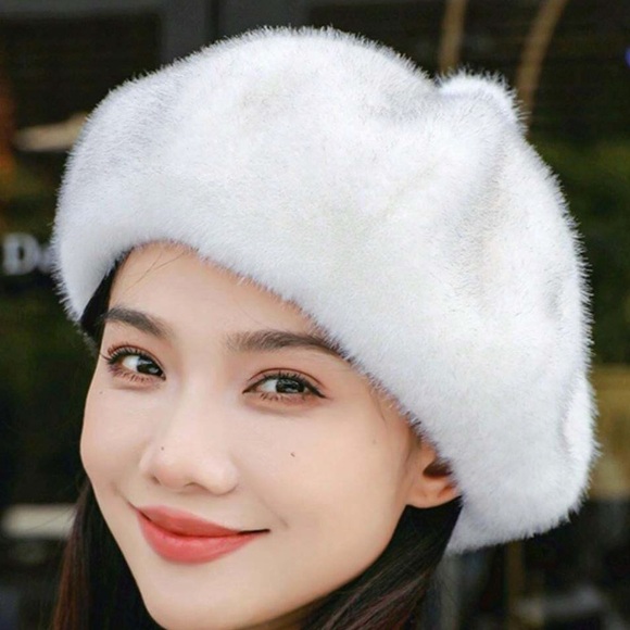 🆕 Vintage Style Faux Mink Fur Beret Hat - Picture 1 of 3